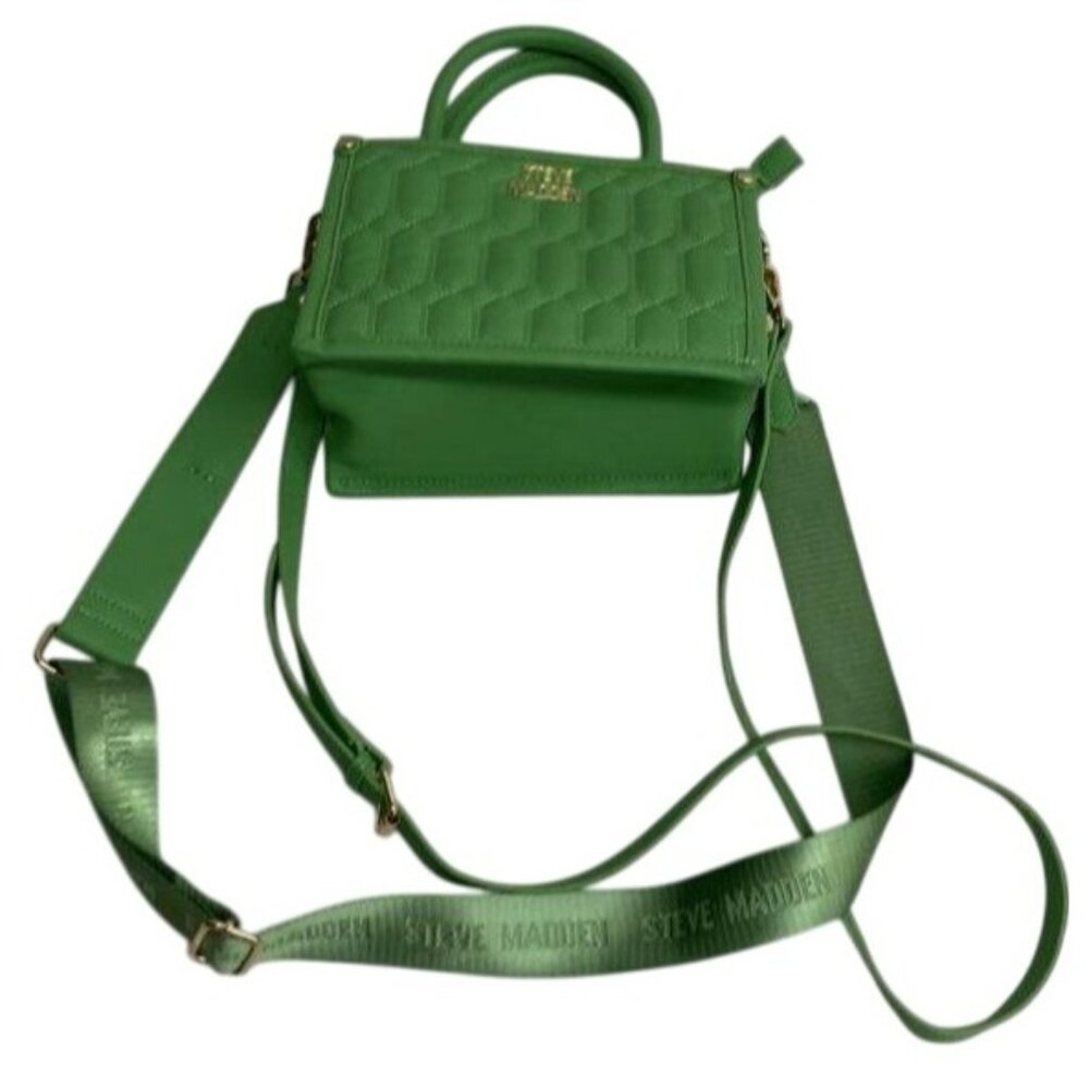 Steve Madden Quilted Green‎ Crossbody Bag With Adjustable Straps